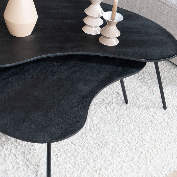 Home67 - Salontafel Ludo Zwart - Organisch - Set van 2