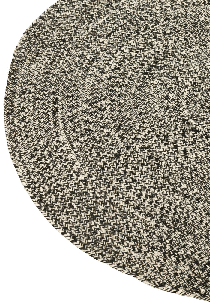 J-line - Tapijt Miami Outdoor Polyester Zwart|wit Medium - 150x150x1cm