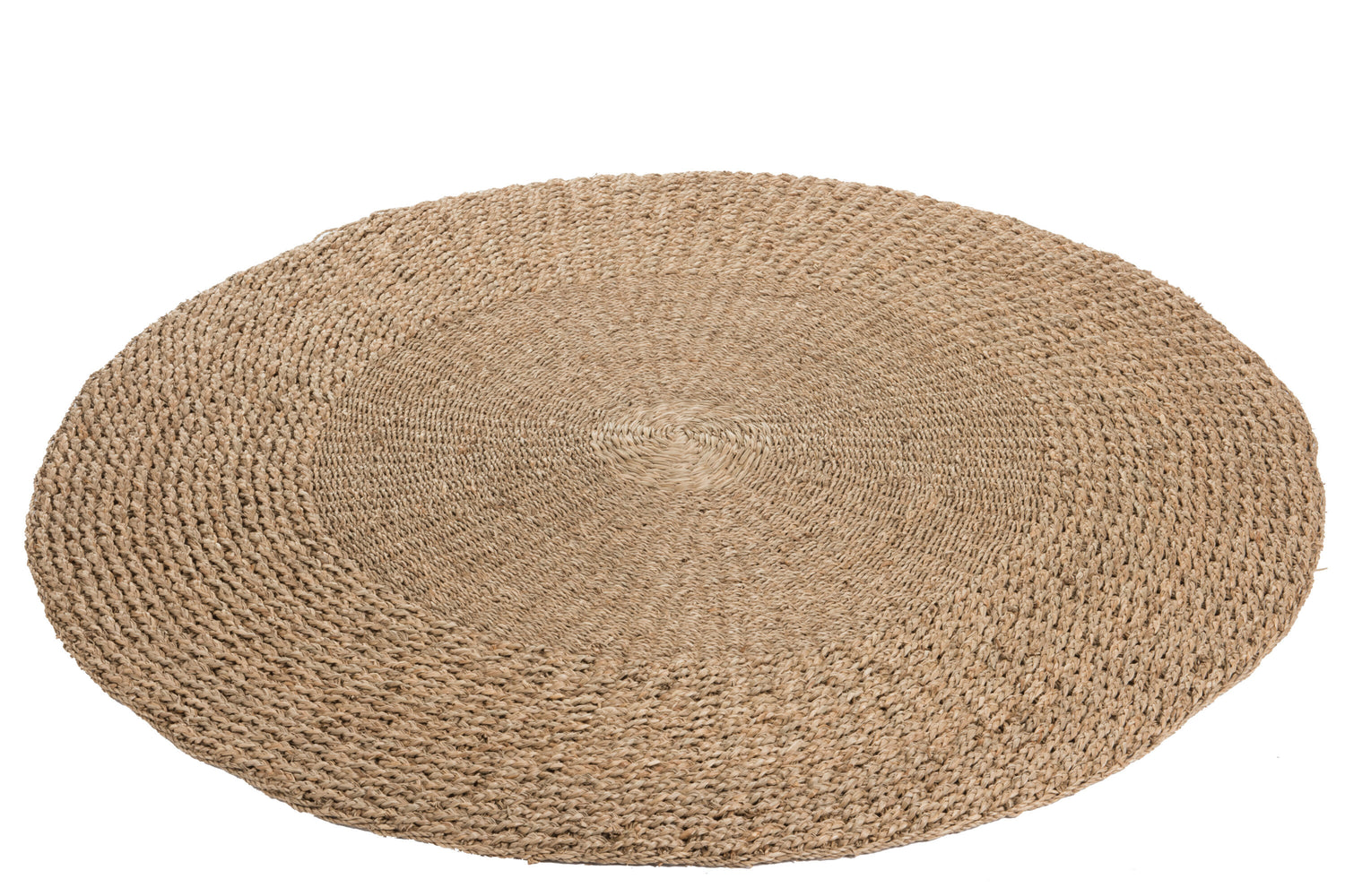 J-line - Tapijt Rond Gevlochten Zeegras Naturel - 120x120x1cm