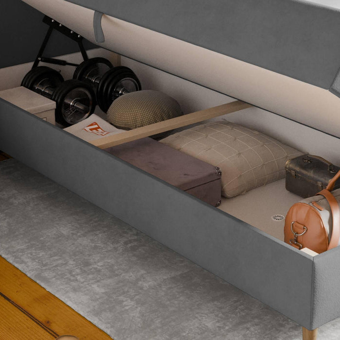 by fonQ Novae Boxspring met Opbergruimte 160 x 200 cm - Grijs / Zwart