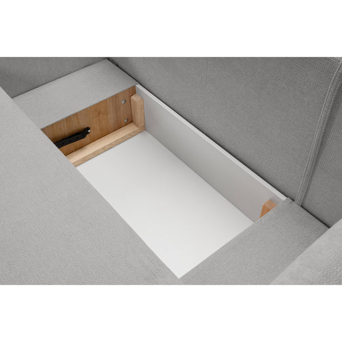 by fonQ Orin Hoekbank Links met Slaapfunctie - Chenille - Grijs
