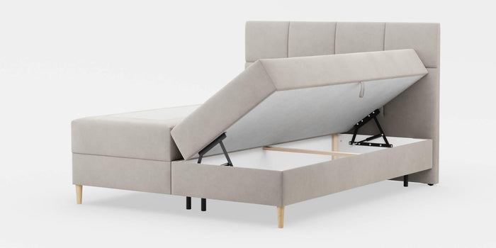 by fonQ Novae Boxspring met Opbergruimte 180 x 200 cm - Beige / Naturel