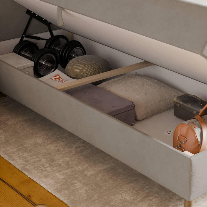 by fonQ Novae Boxspring  met Opbergruimte 160 x 200 cm - Beige / Naturel