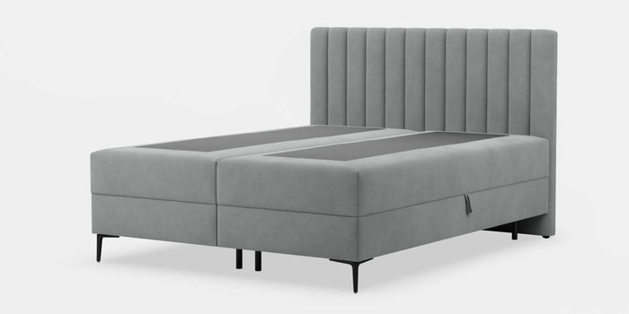 by fonQ Pazara Boxspring met Opbergruimte 160 x 200 cm - Grijs / Zwart