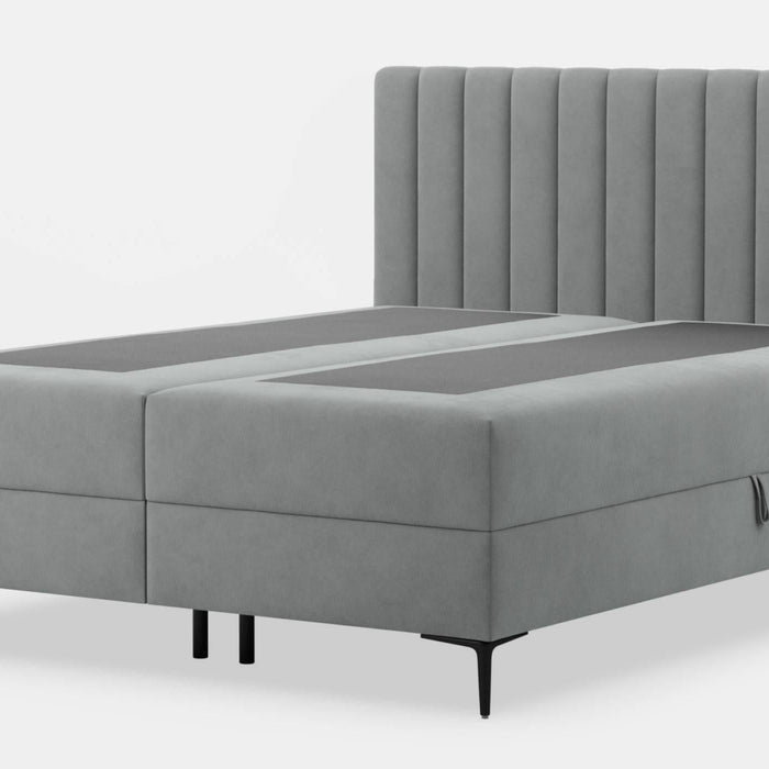by fonQ Pazara Boxspring met Opbergruimte 180 x 200 cm - Grijs / Zwart
