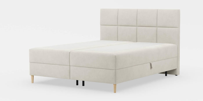 by fonQ Novae Boxspring  met Opbergruimte 160 x 200 cm - Crème / Naturel