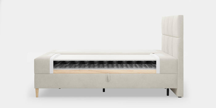 by fonQ Novae Boxspring  met Opbergruimte 160 x 200 cm - Crème / Zwart