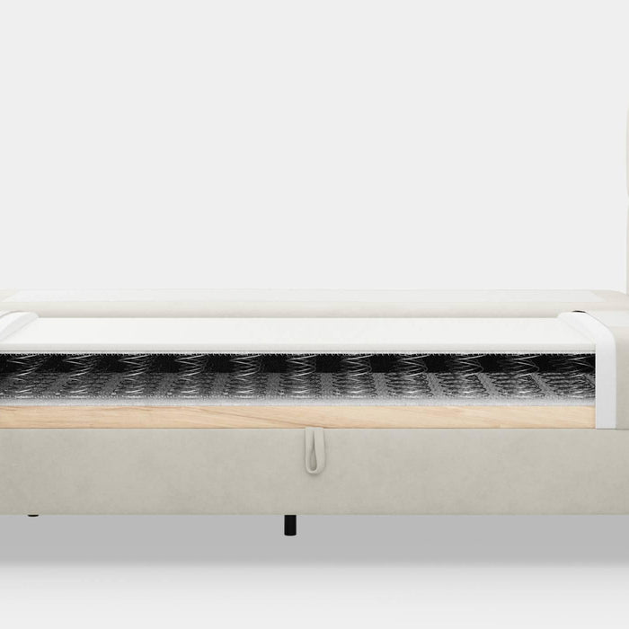 by fonQ Novae Boxspring  met Opbergruimte 180 x 200 cm - Crème / Naturel