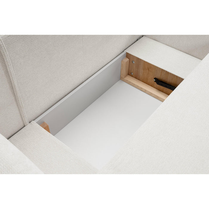 by fonQ Orin Hoekbank Rechts met Slaapfunctie - Chenille - Ivoor