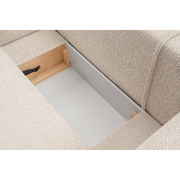 by fonQ Orin Hoekbank Links met Slaapfunctie - Bouclé - Ivoor