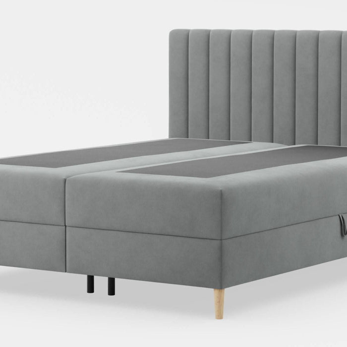 by fonQ Novae Boxspring  met Opbergruimte  180 x 200 cm - Grijs / Naturel