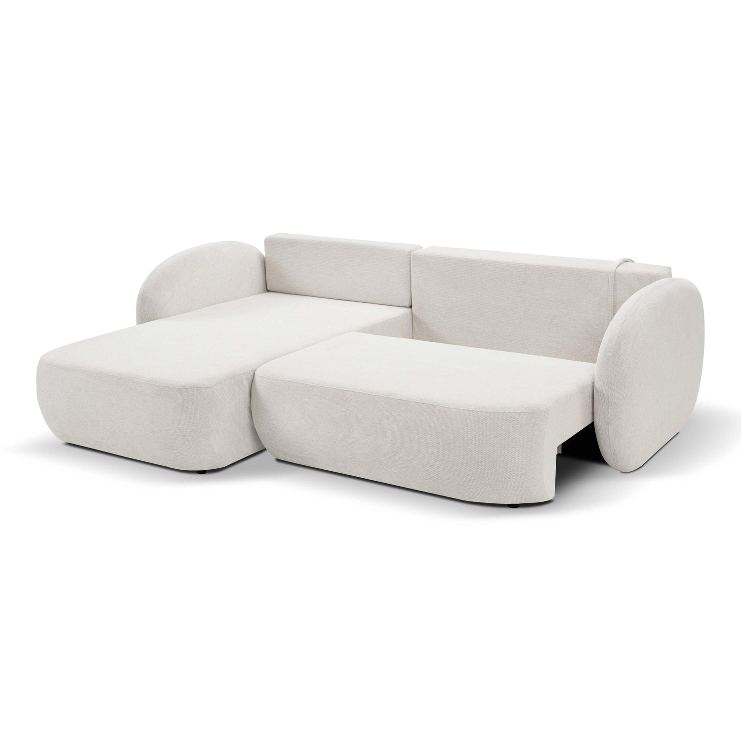 by fonQ Orin Hoekbank Links met Slaapfunctie - Chenille - Ivoor