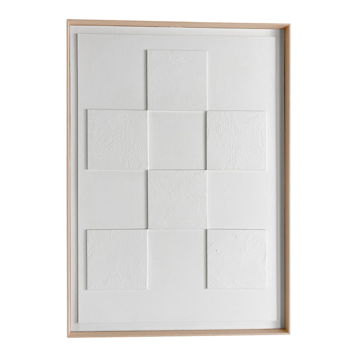 Reinders - Square Relief Art Schilderij - 70 x 50 cm - Wit