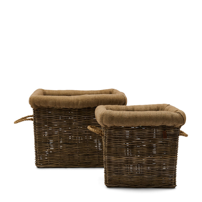 Riviera Maison Opbergmand - Log Basket - Rattan (LxBxH) 59x71x59