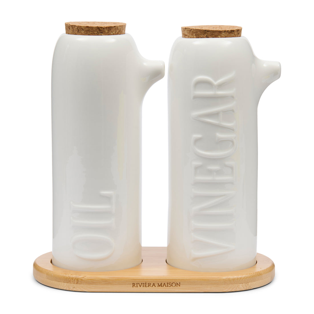 Riviera Maison Olie en Azijn Set Wit - Oleum - Porselein - 350 ml