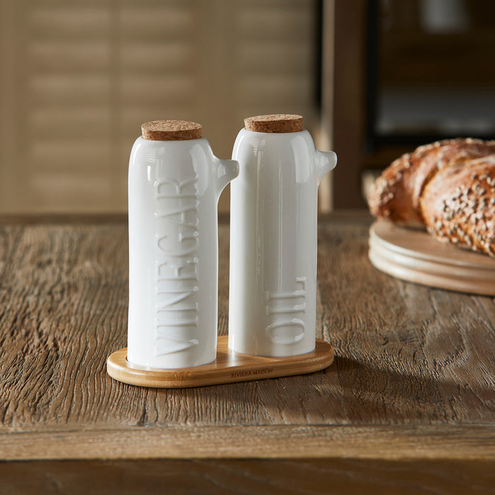 Riviera Maison Olie en Azijn Set Wit - Oleum - Porselein - 350 ml