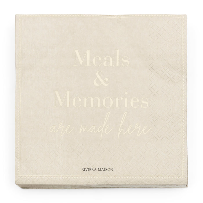 Riviera Maison Servetten beige, Papieren servet - Meals & Memories