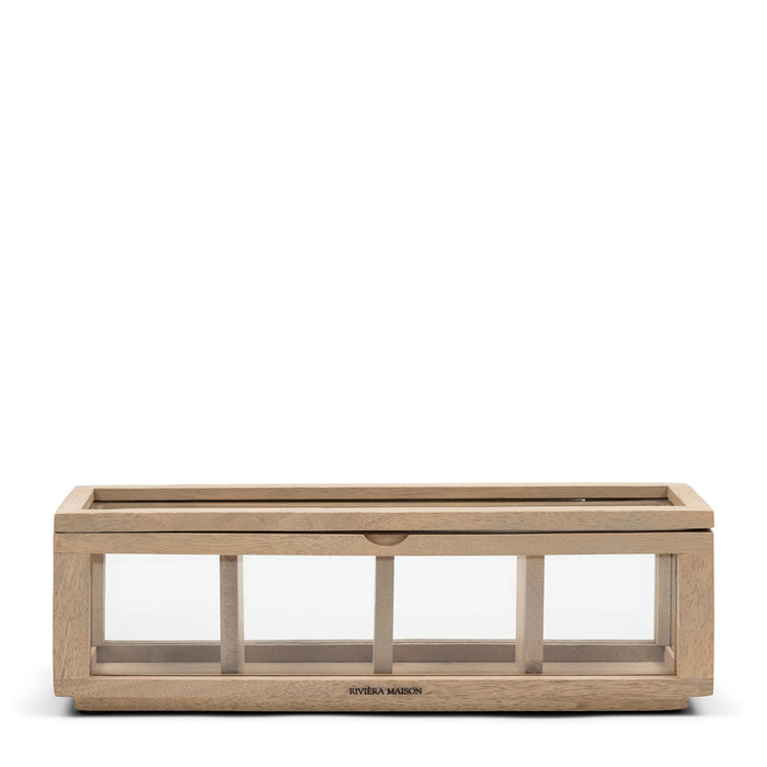 Riviera Maison Theedoos 4 Vaks Naturel - Mystic Harbor - Hout