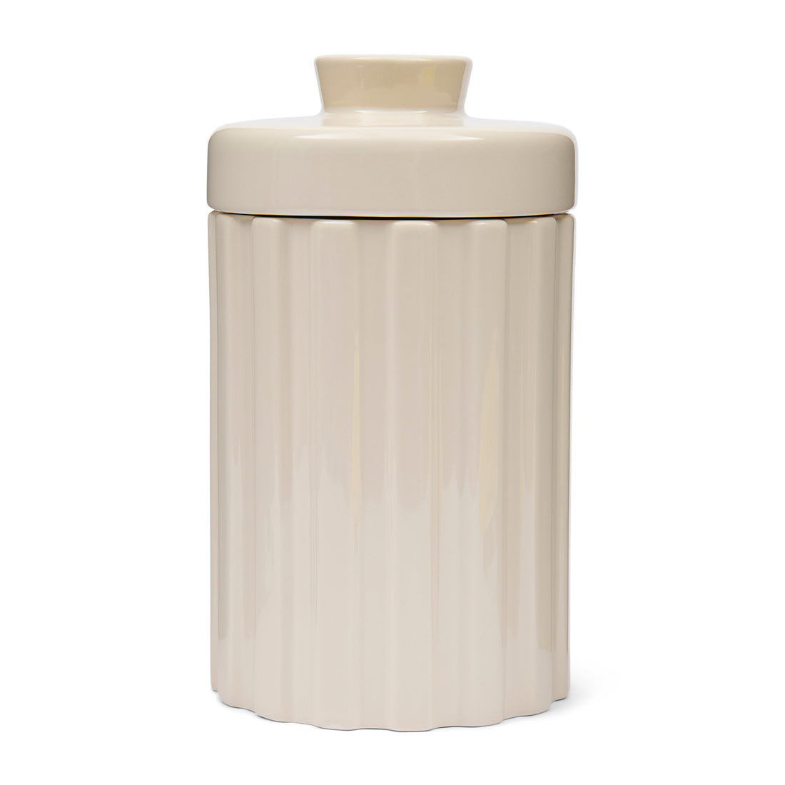 Riviera Maison Voorraadpotten met Deksel Wit - Clay Ribbed - Porselein