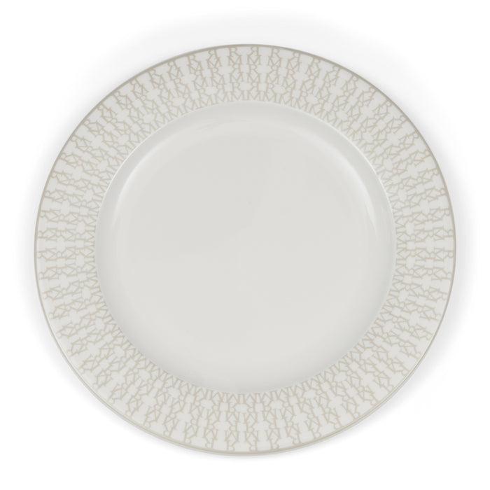 Riviera Maison Bord Wit|Beige - Claymont - Porselein (ØxH) 20.5x2