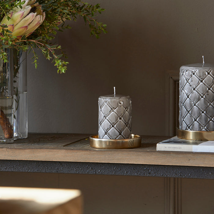 Riviera Maison Stompkaars beige, ruiten print - Padded (ØxH) 7x10