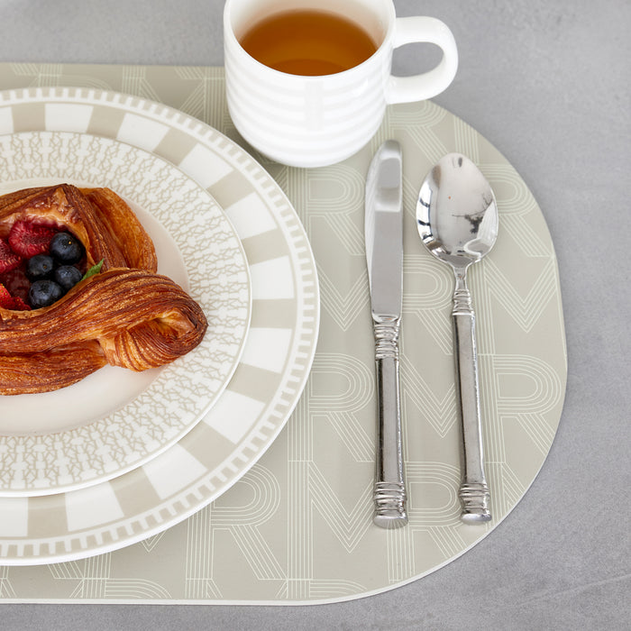 Riviera Maison Bord Wit|Beige - Claymont - Porselein (ØxH) 20.5x2