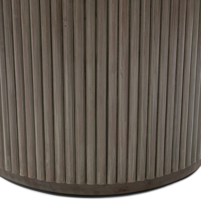 Rivièra Maison - Elegante ronde eetkamertafel in natuurlijk travertine en mangohout, 78 cm hoog