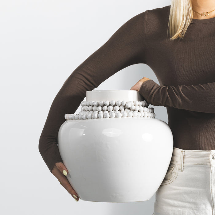 Riviera Maison Vaas Wit - Precious Pearl - Keramiek (ØxH) 34x32