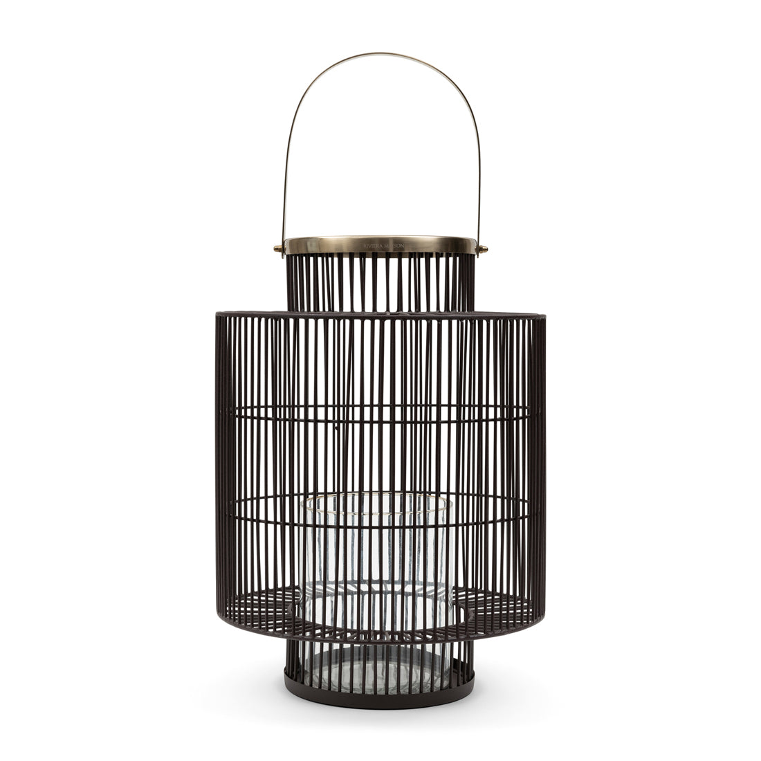 Riviera Maison Lantaarn Windlicht Bruin - Yuni - IJzer (ØxH) 39x48.5