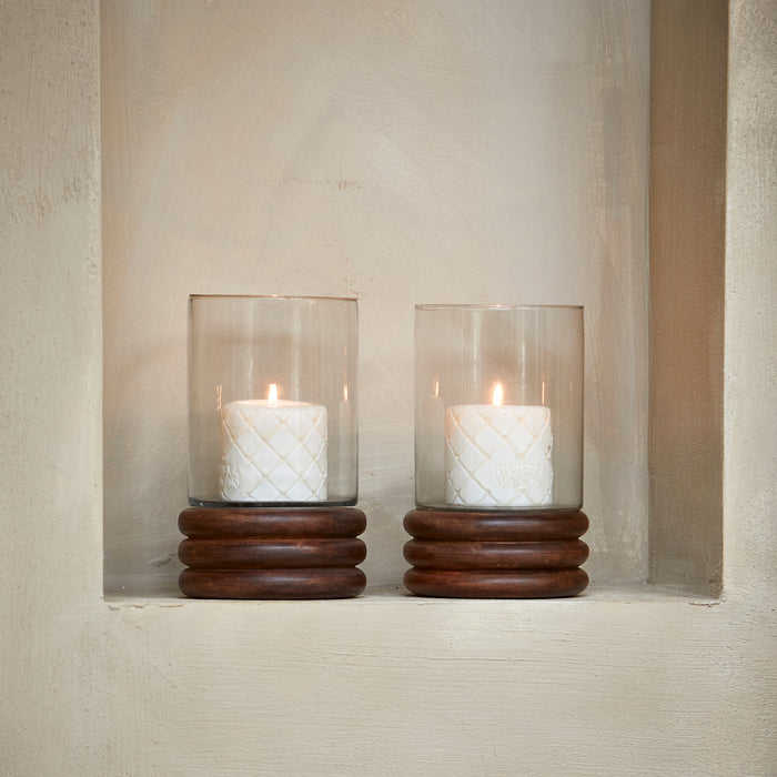Riviera Maison Windlicht Bruin - Septi - Glas (ØxH) 22x31.5