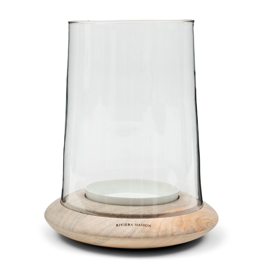 Riviera Maison Windlicht Wit - Trento - Hout, Aluminium, Glas