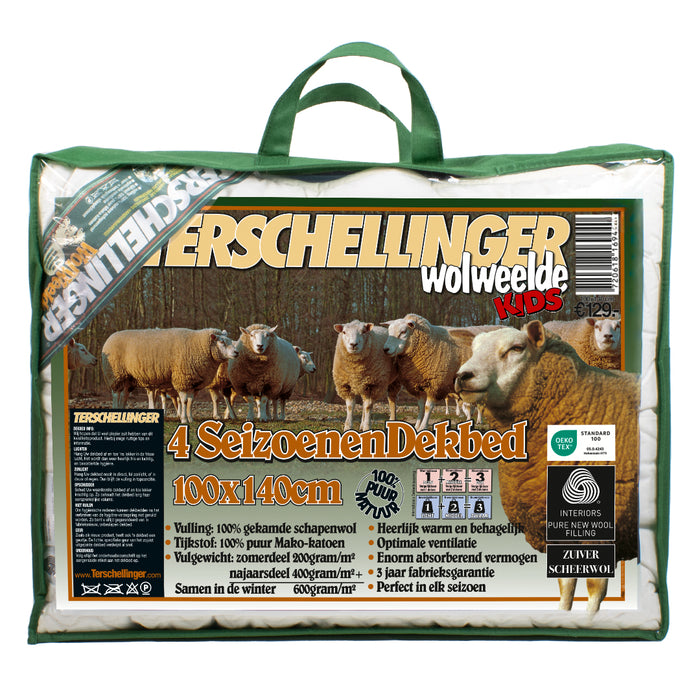 Terschellinger Wolweelde - Wollen 4-Seizoenen Dekbed - 100x140cm