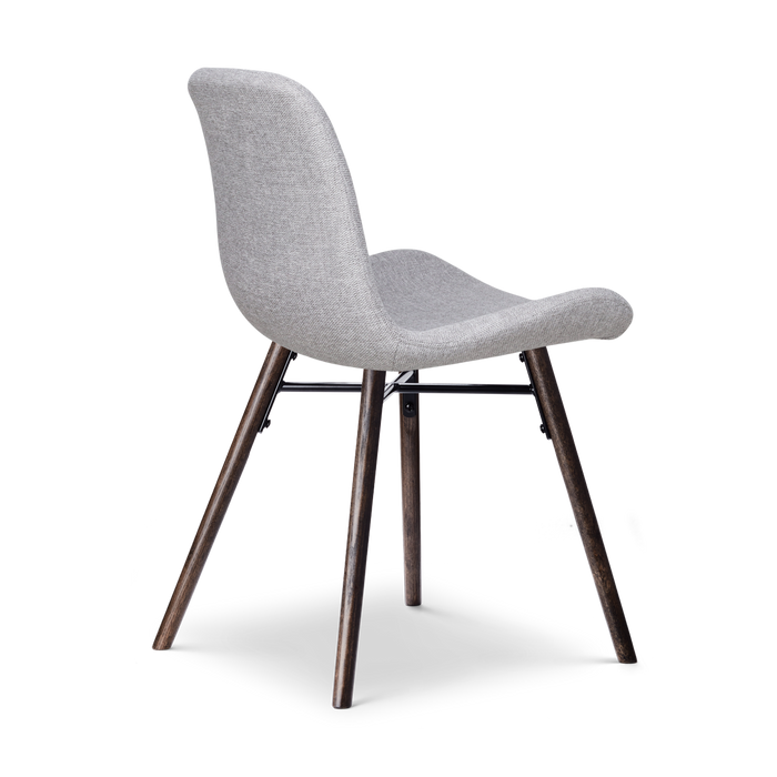 Nolon Nena-Fé Eetkamerstoelen Set van 2 - Lichtgrijs - Walnoot