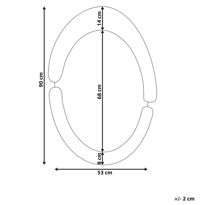 Beliani - MASSAY - Wandspiegel - Donkerblauw - Fluweel