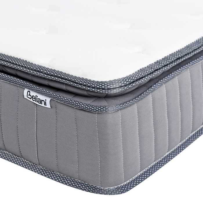 Beliani-PLEASANT-Pocketveringmatras hard-Wit-140 x 200 cm-Traagschuim