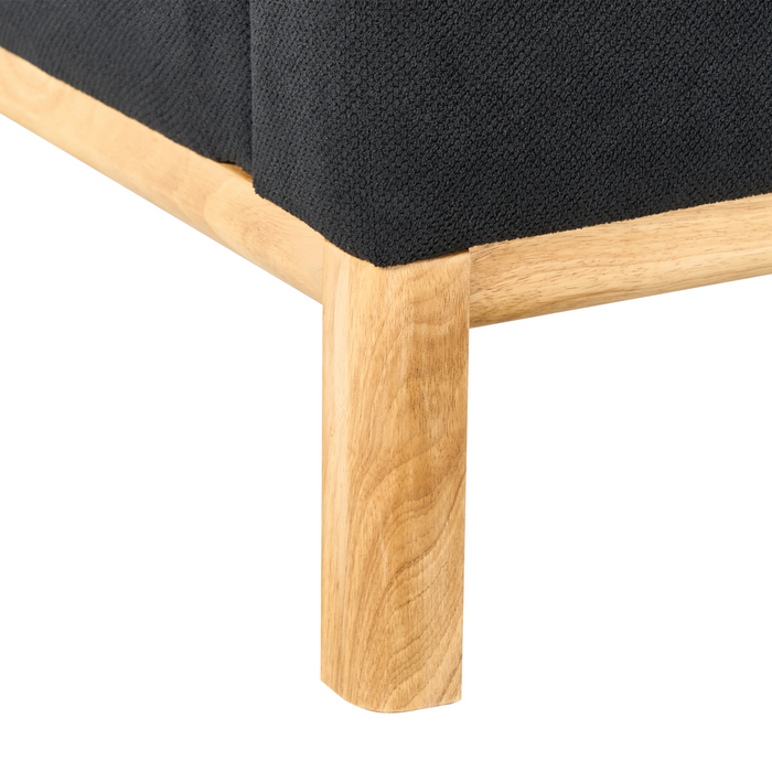 Beliani - SOSJO - Driezitsbank - Zwart - Polyester
