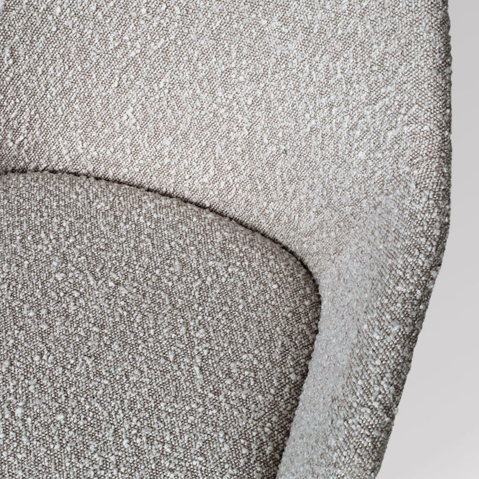 Nolon Nola-Mae Draaibare Eetkamerstoelen Bouclé Taupe - Wit - 2x