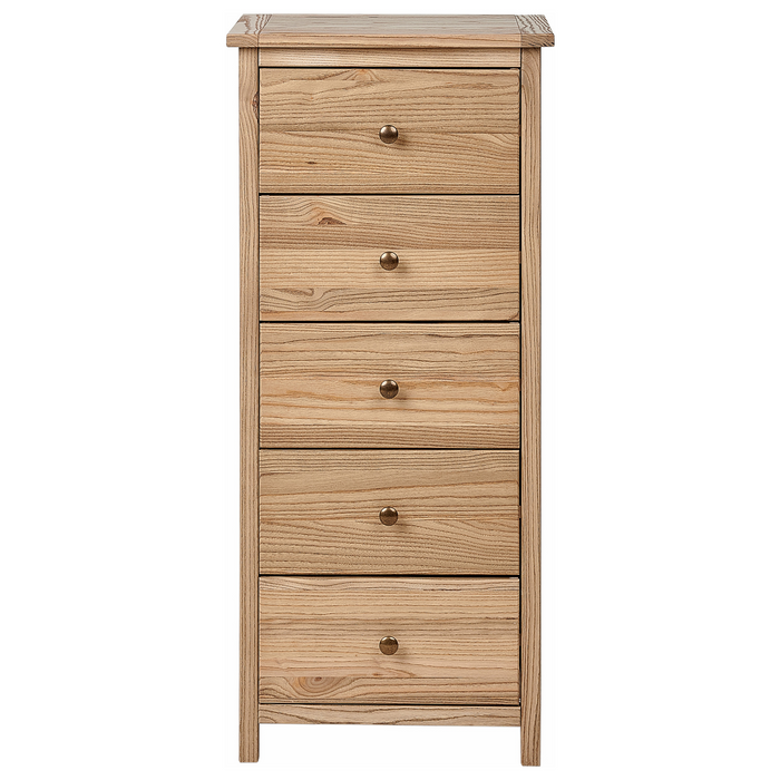 Beliani-SALTON-Hoge kast met 5 lades-Lichte houtkleur-Sassafras