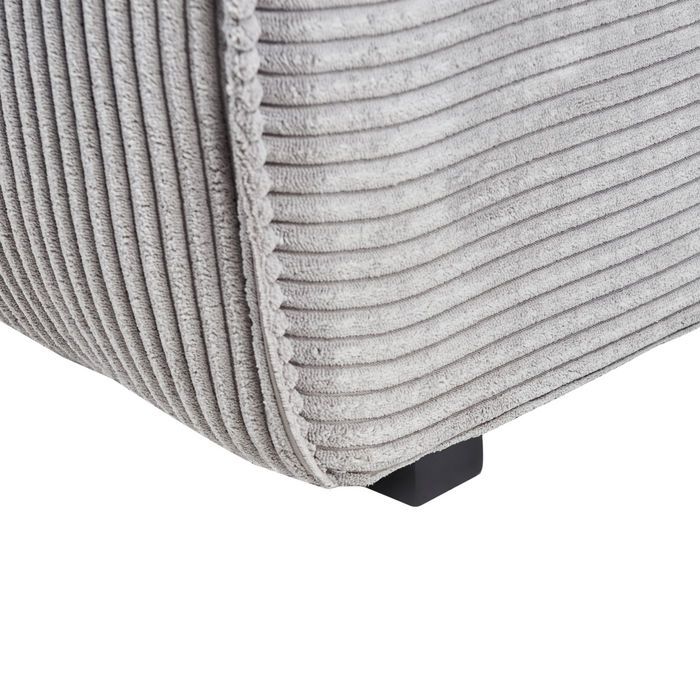 Beliani-DOLVA-Hoekbank 3-zits-Lichtgrijs-Linkerzijde-Corduroy