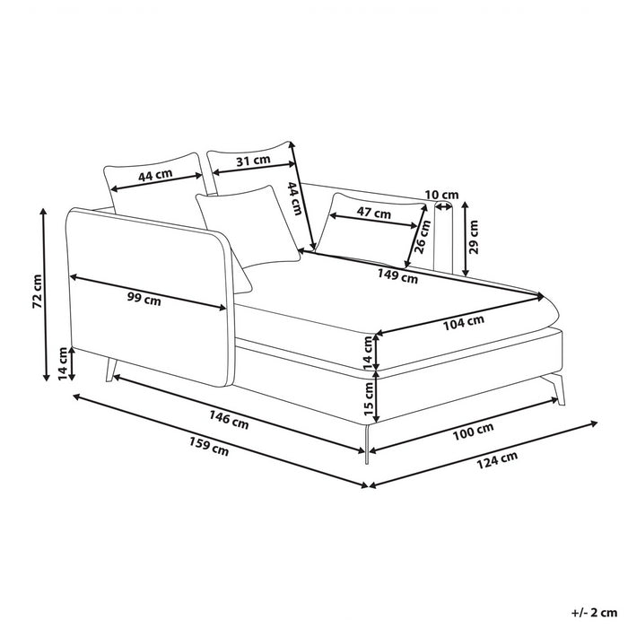 Beliani - CHARMES - Chaise Longue - Groen - Polyester