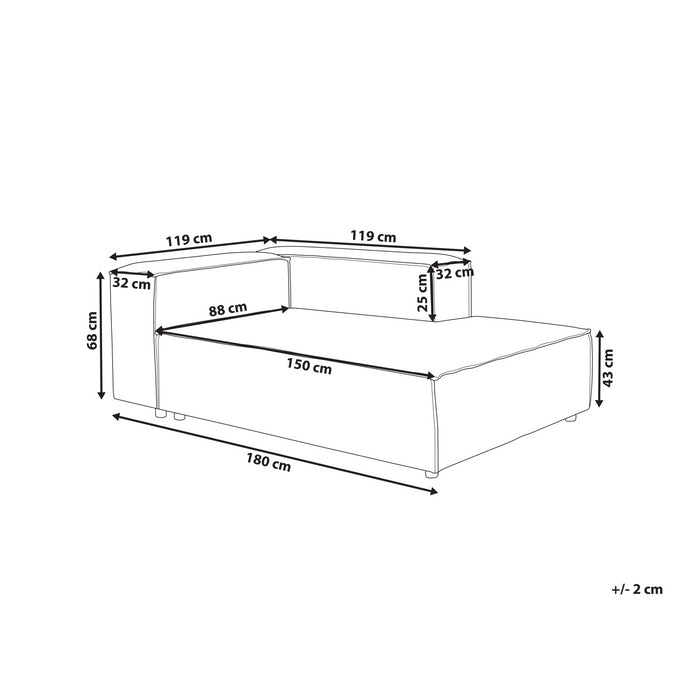 Beliani - ARDAL - Chaise longue - Groen - Linkszijdig - Corduroy