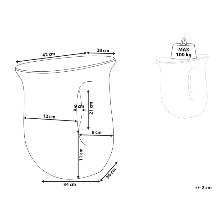 Beliani - IDRO - Bijzettafel - Oranje - Lichtbeton