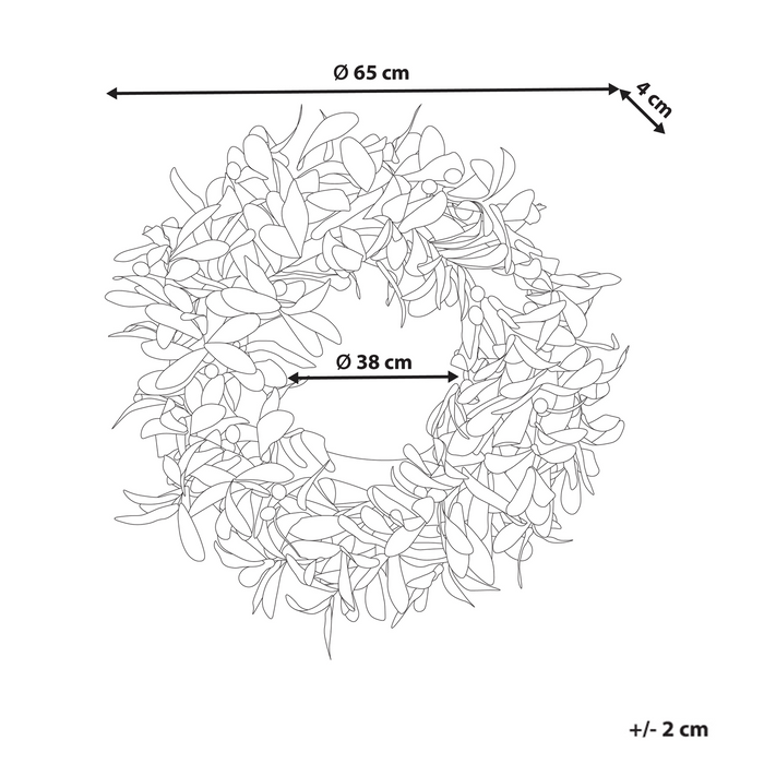 Beliani - DANRUN - Decoratieve krans - Groen - Synthetisch