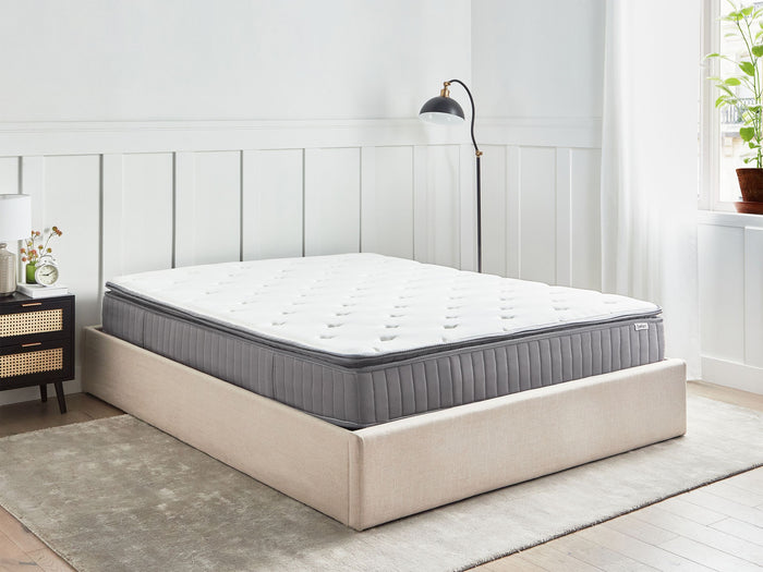 Beliani-PLEASANT-Pocketveringmatras hard-Wit-160 x 200 cm-Traagschuim