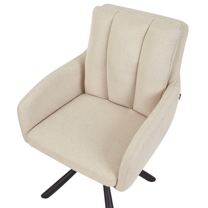 Beliani - SARDOAL - Set van 2 eetkamerstoelen - Beige - Polyester