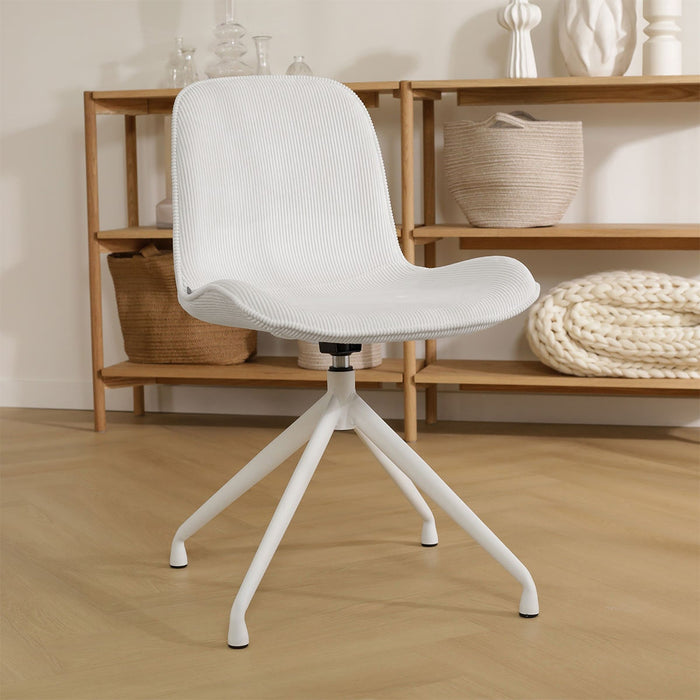Nolon Nola-Fé Draaibare Eetkamerstoelen Set van 2 Rib Crème - Wit