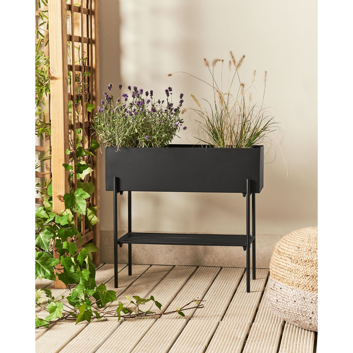 Beliani - VINCA - Verhoogde plantenbak - Zwart - Metaal