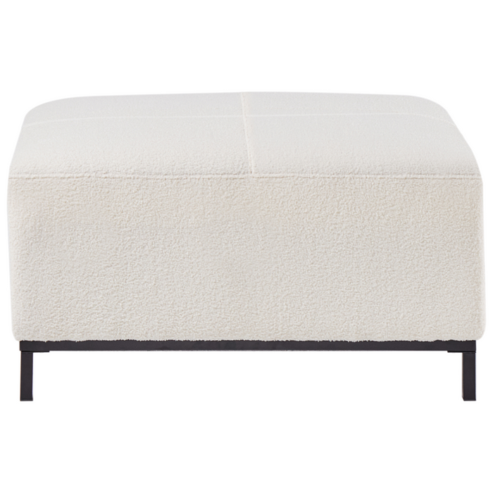 Beliani - OSLO - Hoekbank met ottomaan - Wit - Linkerzijde - Bouclé