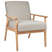 Beliani - ESRUM - Fauteuil - Grijs - Stof|Licht hout