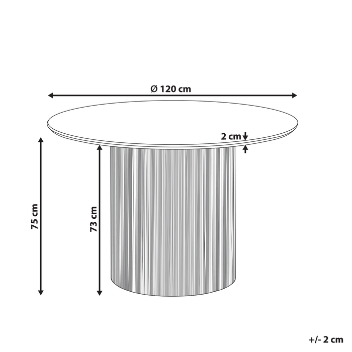 Beliani - SHEHO - Eettafel - Zwart - 120 cm - MDF